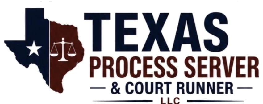 Texas Process Server and Court Runner LLC — Texas emblem and scales of justice